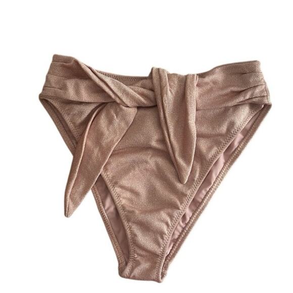 NWT Montce Prima Pink Sparkle Paula Tie-Up Bikini Bottom Large - Picture 4 of 10